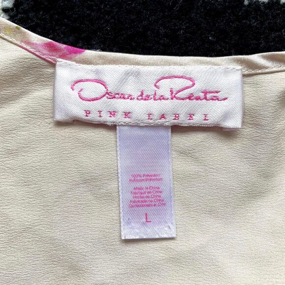 Oscar de la Renta Peach Floral Slip L - Picture 4 of 4